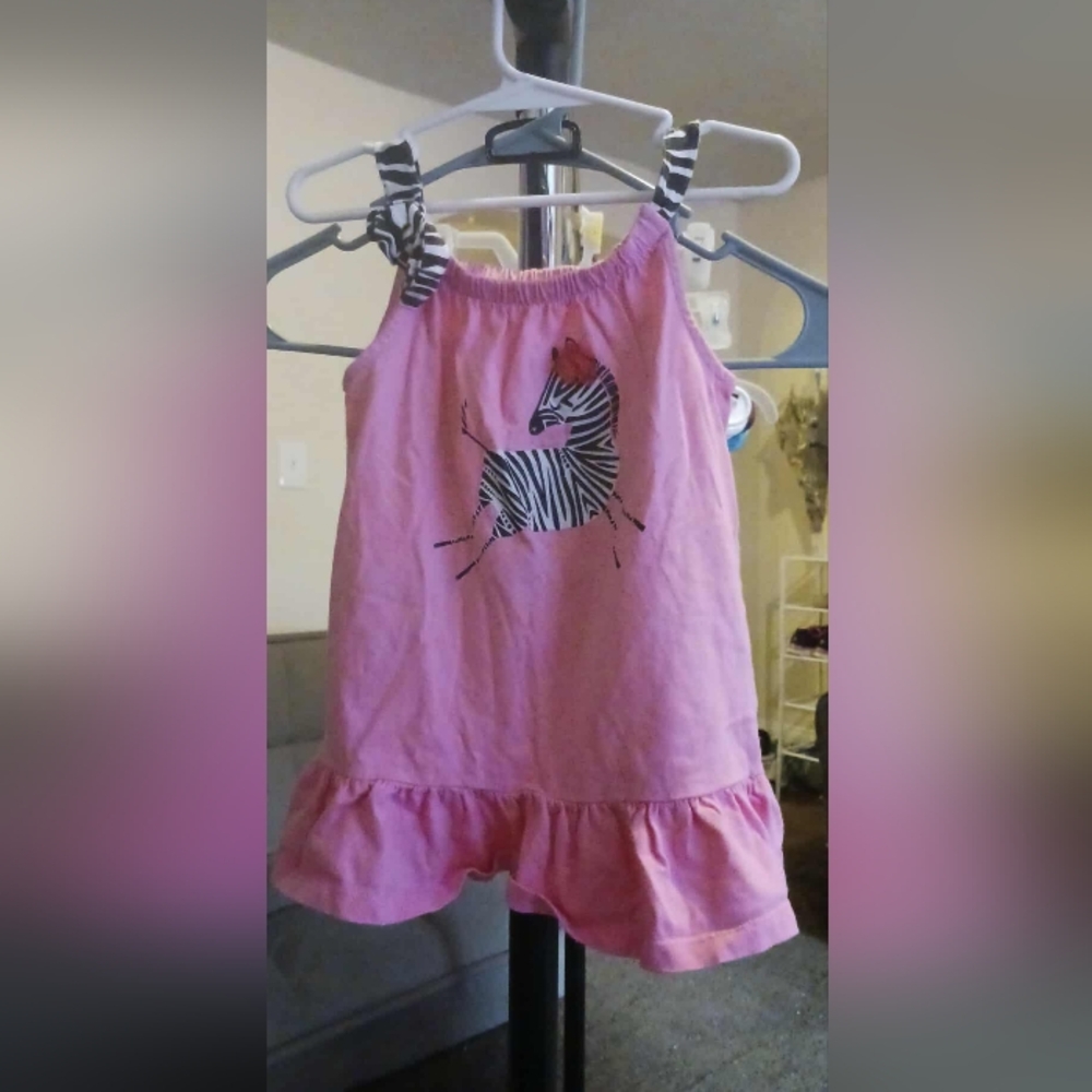 Toughskins Girls Pink Zebra Print Dress 4t A-30